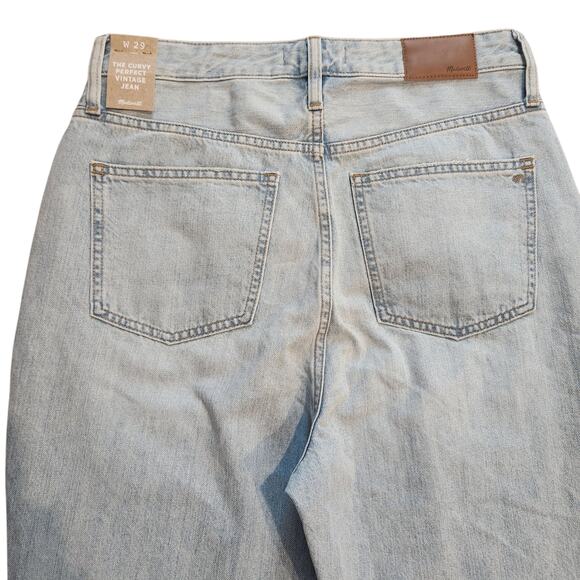 NWT Madewell Curvy Perfect Vintage Jean, light wash, sz 29, inseam 27.5" - Picture 6 of 10